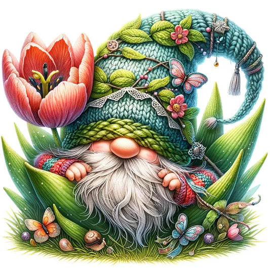 The Budding Gnome - Full Round Drill Diamond Painting 30*30CM