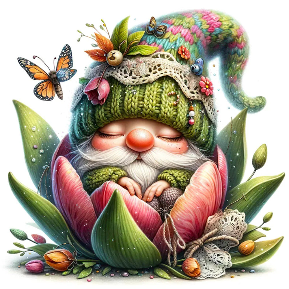 The Budding Gnome - Full Round Drill Diamond Painting 30*30CM