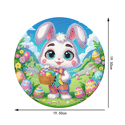 Easter Rabbit Diamond Painting Hanging Pendant Art for Wall Decor (White Rabbit)