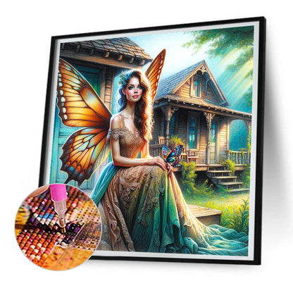 Garden Butterfly Fairy - Full Round Drill Diamond Painting 30*30CM