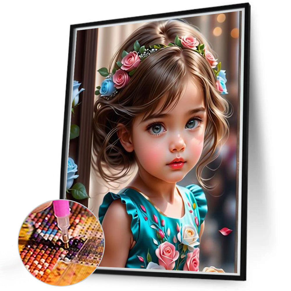 Garland Girl - Full Round Drill Diamond Painting 40*50CM