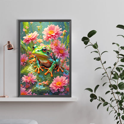 Flower And Frog - Full Round Drill Diamond Painting 40*60CM
