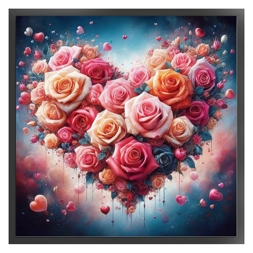 Love Rose - 18CT Stamped Cross Stitch 40*40CM