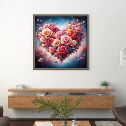 Love Rose - 18CT Stamped Cross Stitch 40*40CM