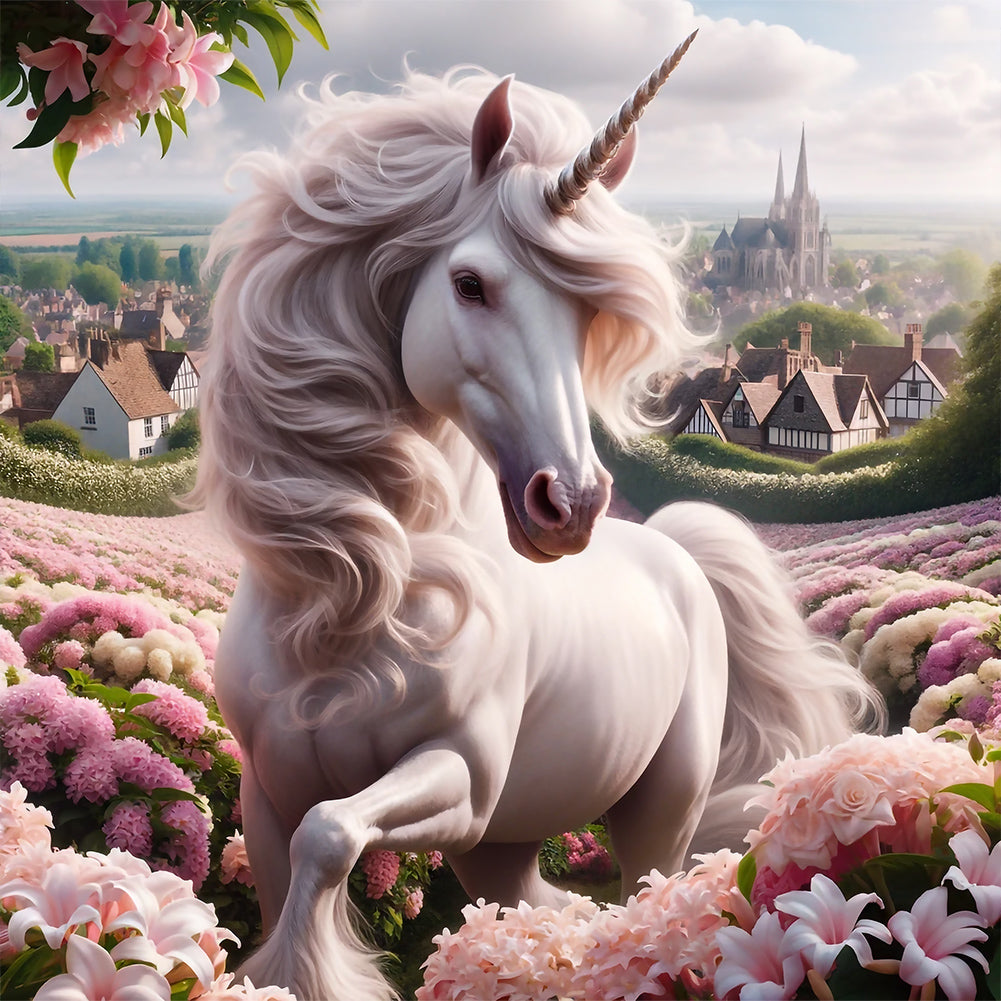 Garden Unicorn - Full Round Drill Diamond Painting 30*30CM