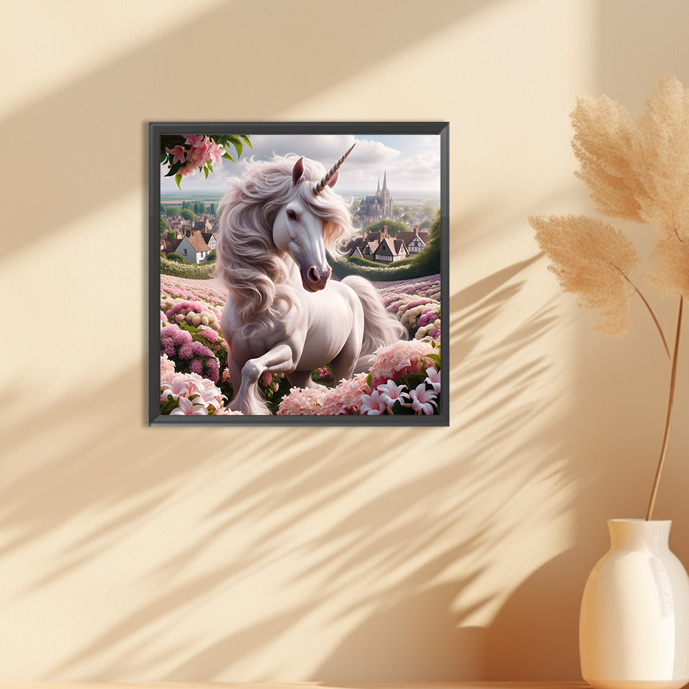 Garden Unicorn - Full Round Drill Diamond Painting 30*30CM