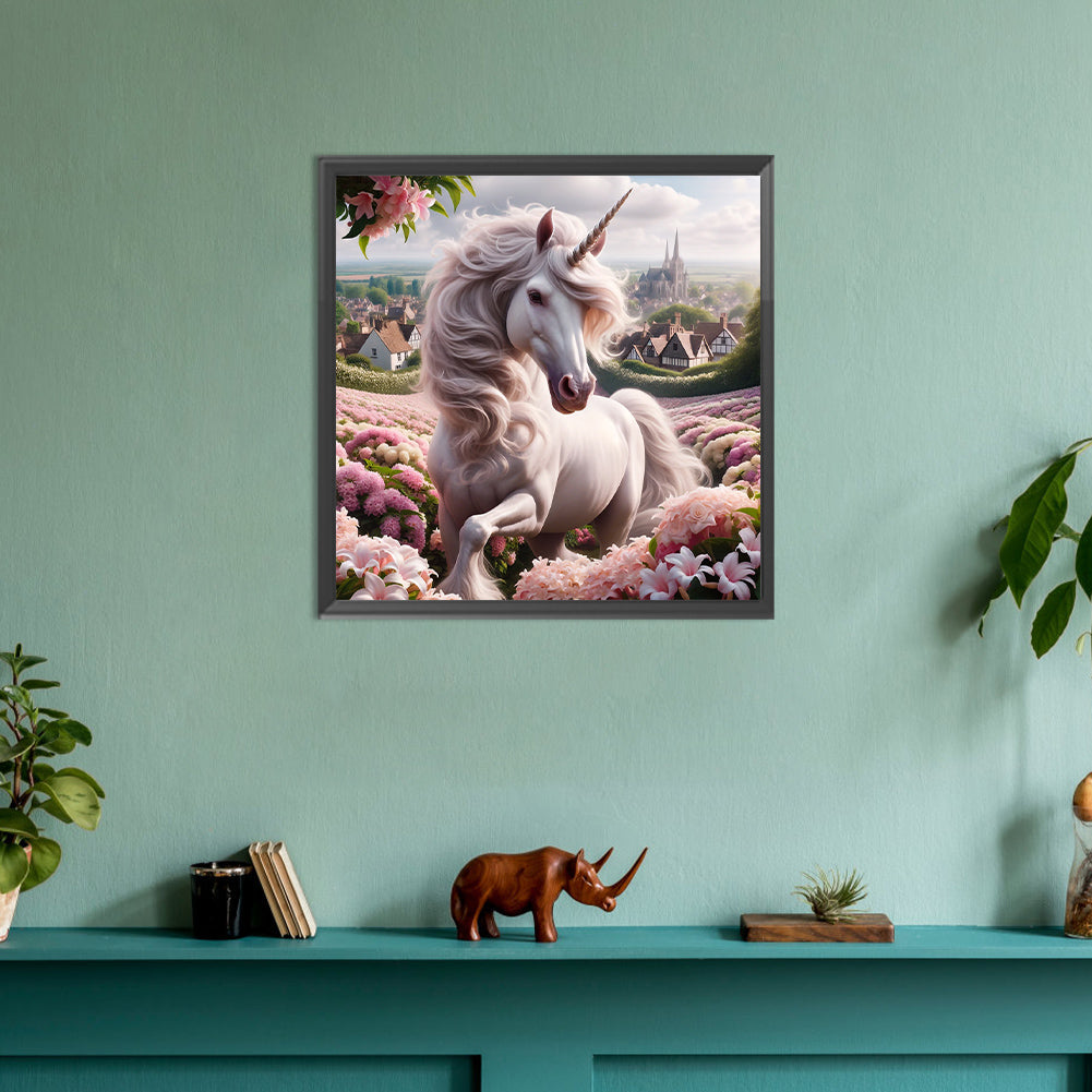 Garden Unicorn - Full Round Drill Diamond Painting 30*30CM