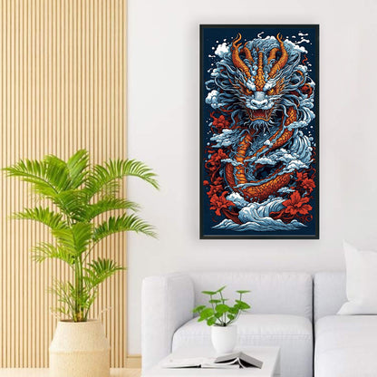 Hovering Dragon - Full Round Drill Diamond Painting 40X75CM