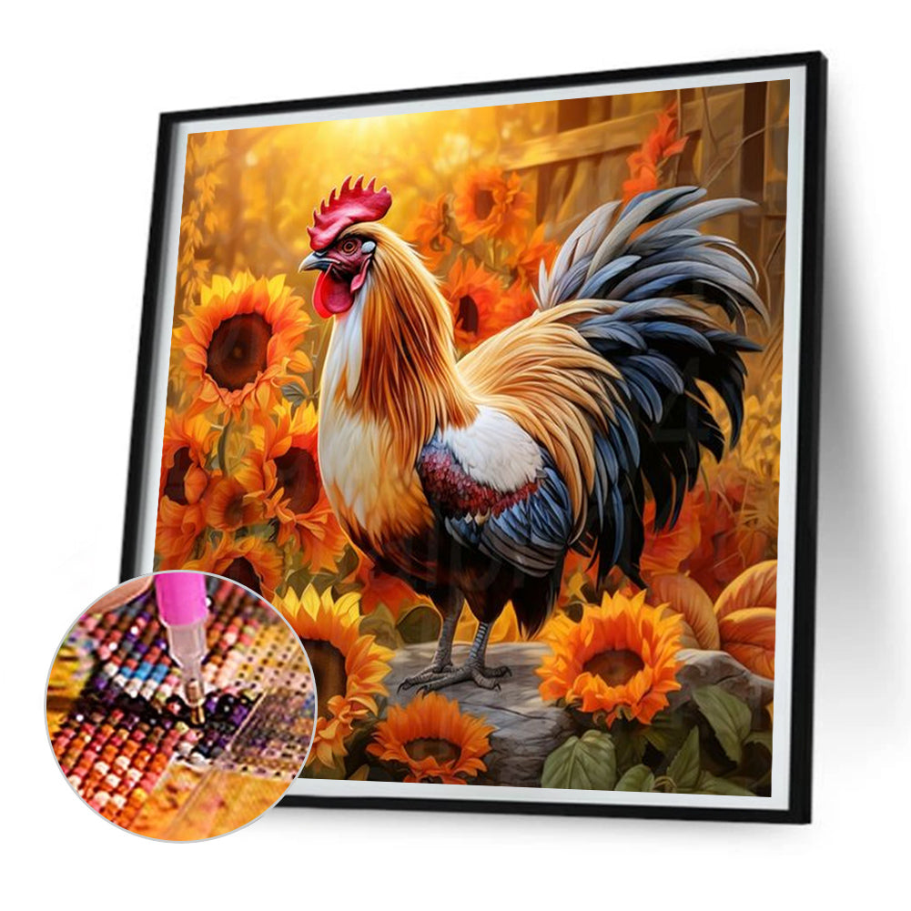 Rooster - Full Round Drill Diamond Painting 30*30CM