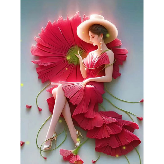 Daisy Woman - Full Round Drill Diamond Painting 30*40CM