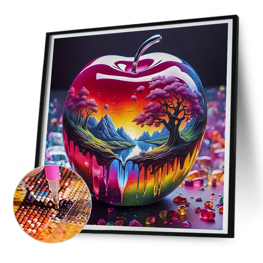 Crystal Apple Landscape Painting - Full Round Drill Diamond Painting 30*30CM