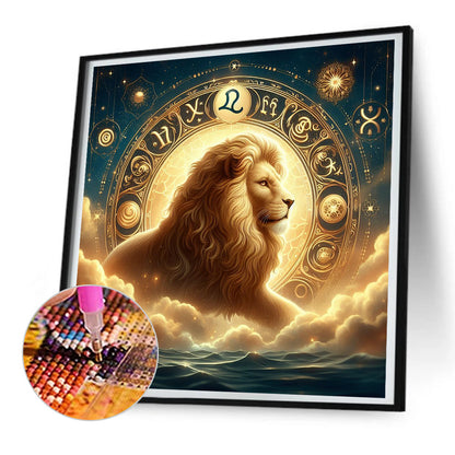 Twelve Zodiac Signs-Leo - Full Round Drill Diamond Painting 30*30CM