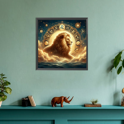 Twelve Zodiac Signs-Leo - Full Round Drill Diamond Painting 30*30CM