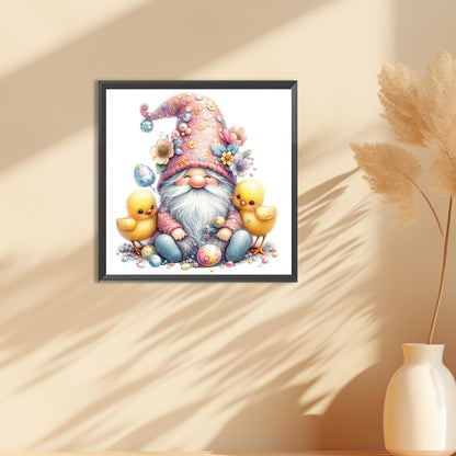 Beautiful Gnome And Chick - Full Round Drill Diamond Painting 30*30CM