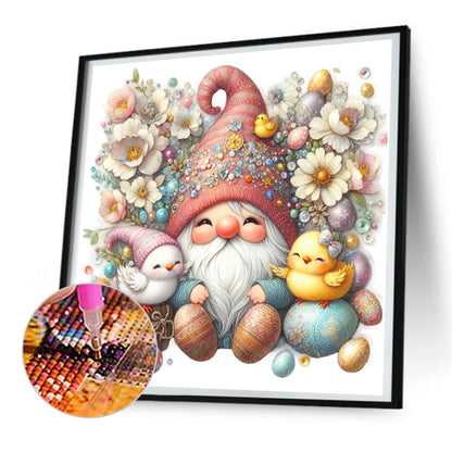 Beautiful Gnome And Chick - Full Round Drill Diamond Painting 30*30CM