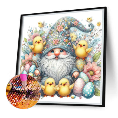 Beautiful Gnome And Chick - Full Round Drill Diamond Painting 30*30CM