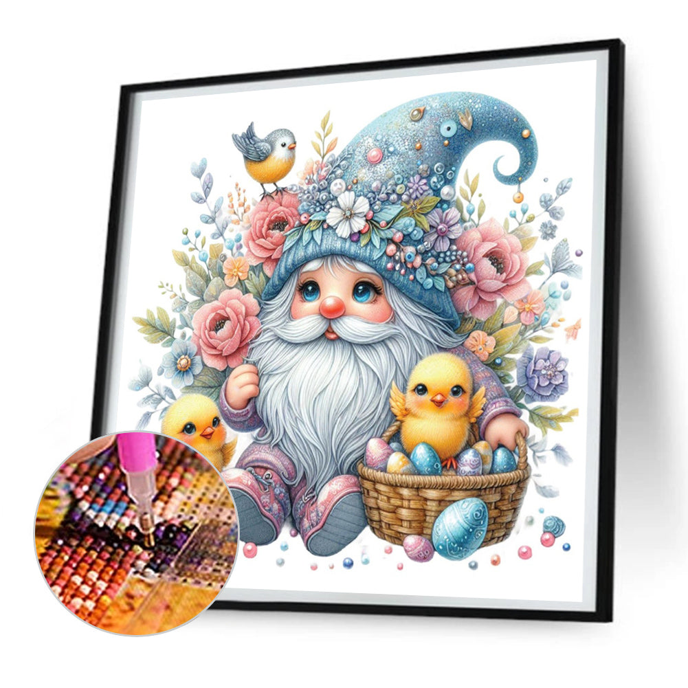 Beautiful Gnome And Chick - Full Round Drill Diamond Painting 30*30CM