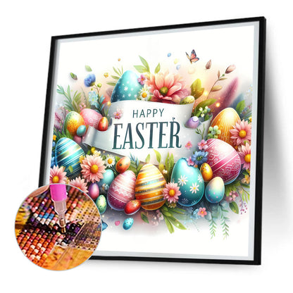 Happy Easter - Full Round Drill Diamond Painting 30*30CM