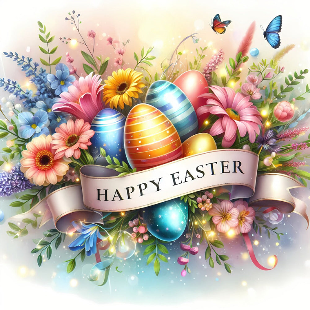 Happy Easter - Full Round Drill Diamond Painting 30*30CM