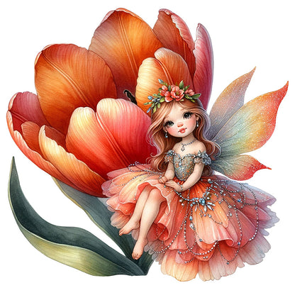 Flower Fairy - Full Square Drill Diamond Painting 30*30CM