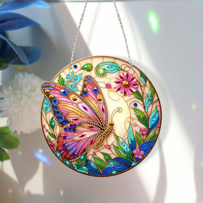 Sun Catcher 5D Diamond Painting Dots Pendant for Office Decor (Butterfly KJ0104)
