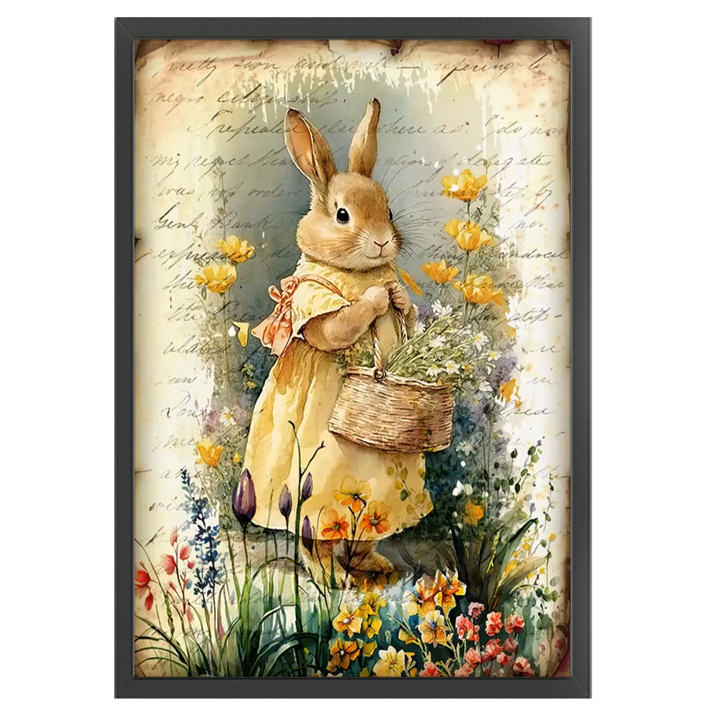 Retro Bunny - 11CT Stamped Cross Stitch 40*60CM