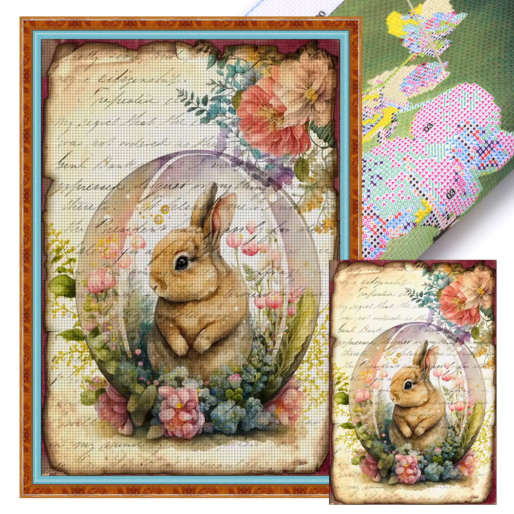 Retro Bunny - 11CT Stamped Cross Stitch 40*60CM