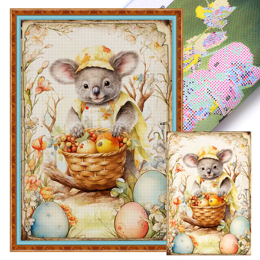 Retro Poster-Easter Egg Koala - 11CT Stamped Cross Stitch 40*60CM