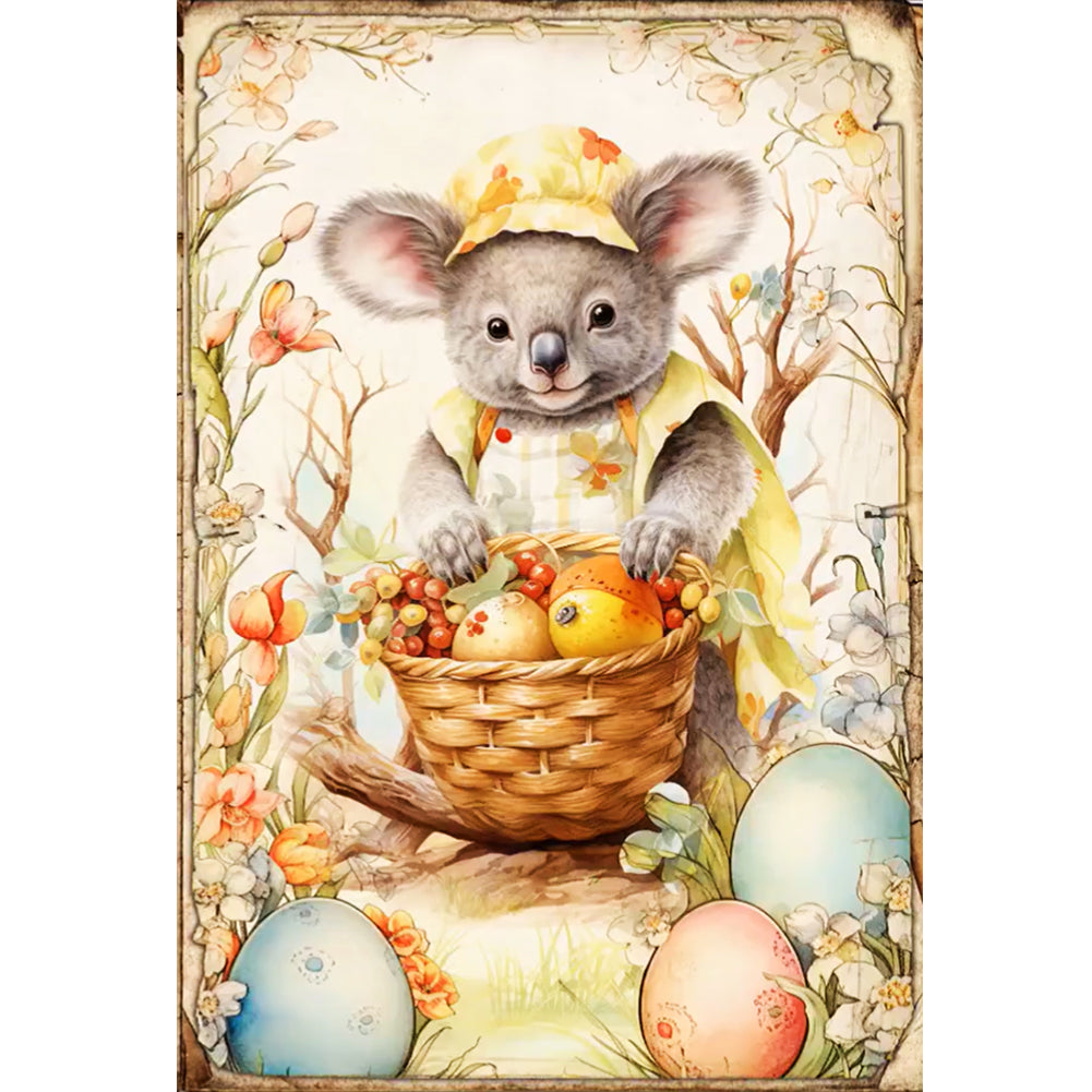 Retro Poster-Easter Egg Koala - 11CT Stamped Cross Stitch 40*60CM