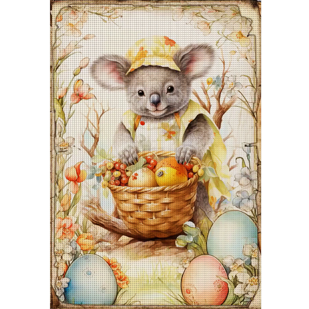 Retro Poster-Easter Egg Koala - 11CT Stamped Cross Stitch 40*60CM