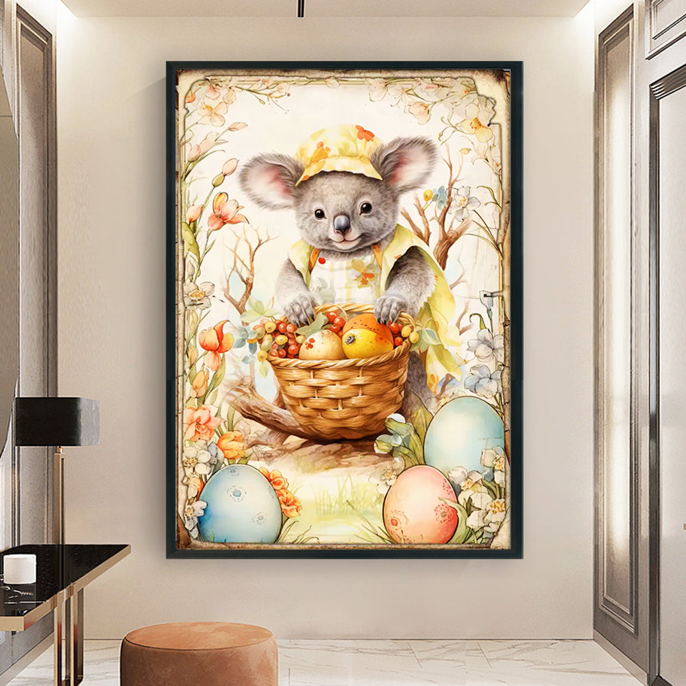 Retro Poster-Easter Egg Koala - 11CT Stamped Cross Stitch 40*60CM