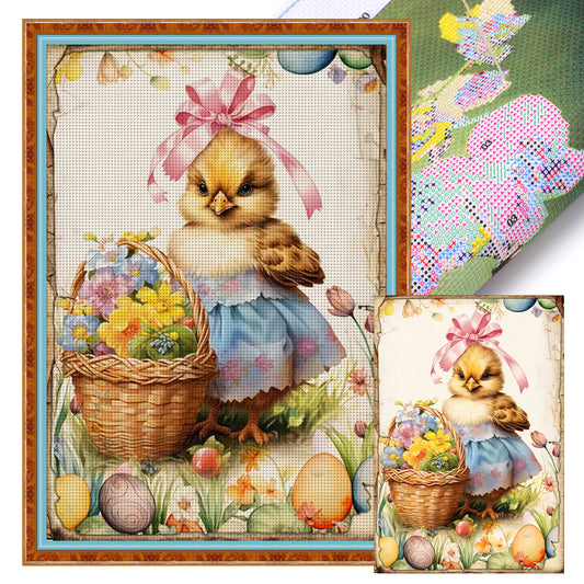 Retro Poster-Easter Egg Chick - 11CT Stamped Cross Stitch 40*60CM