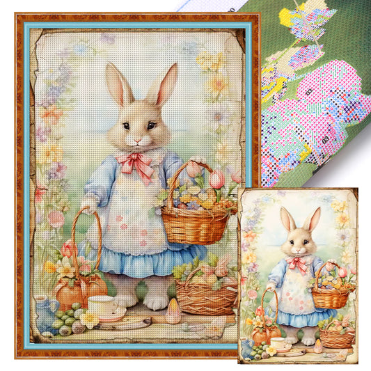 Retro Poster-Easter Egg Bunny - 11CT Stamped Cross Stitch 40*60CM