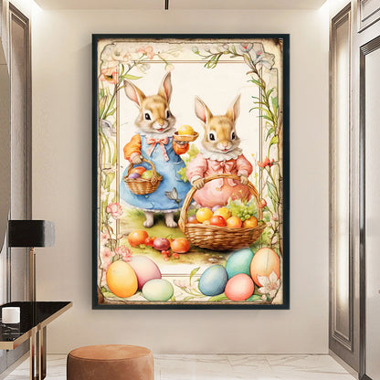 Retro Poster-Easter Egg Bunny - 11CT Stamped Cross Stitch 40*60CM