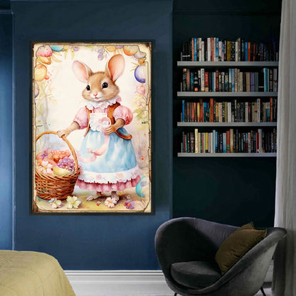 Retro Poster-Easter Egg Mouse - 11CT Stamped Cross Stitch 40*60CM