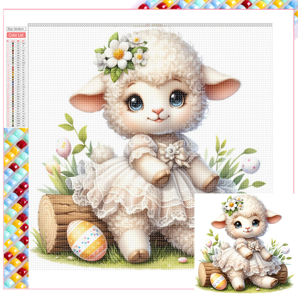 Easter Lamb - Full Square Drill Diamond Painting 30*30CM