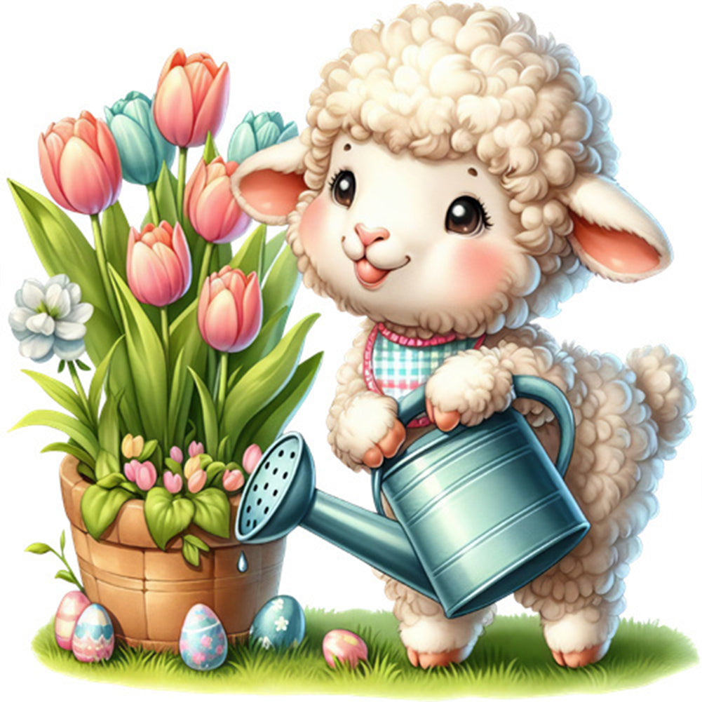 Easter Lamb - Full Square Drill Diamond Painting 30*30CM