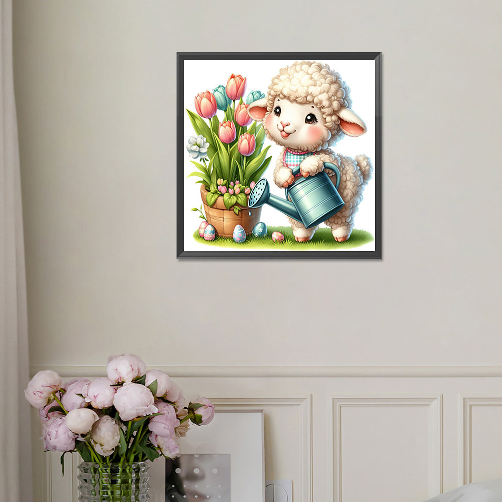 Easter Lamb - Full Square Drill Diamond Painting 30*30CM