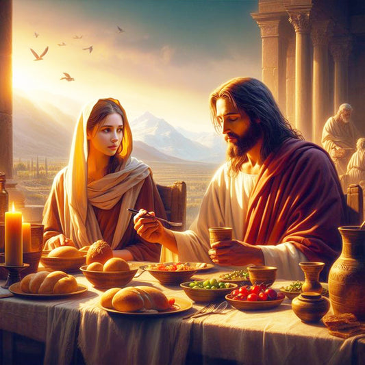 Jesus Dines With Believers - Full Round Drill Diamond Painting 30*30CM