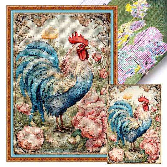 Retro Poster - Rooster - 11CT Stamped Cross Stitch 40*60CM