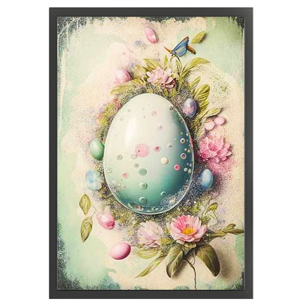 Retro Poster-Flowers, Easter Eggs And Birds - 11CT Stamped Cross Stitch 40*60CM