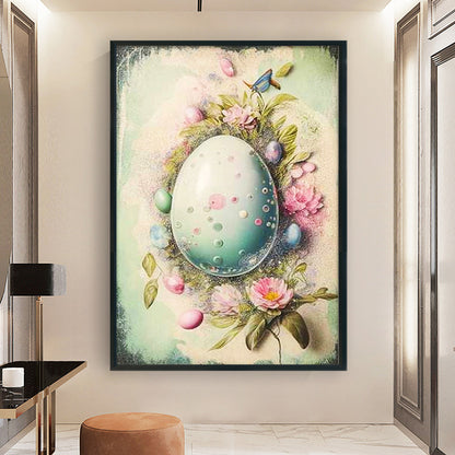 Retro Poster-Flowers, Easter Eggs And Birds - 11CT Stamped Cross Stitch 40*60CM