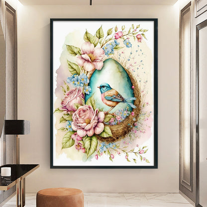 Retro Poster-Flowers And Easter Eggs - 11CT Stamped Cross Stitch 40*60CM