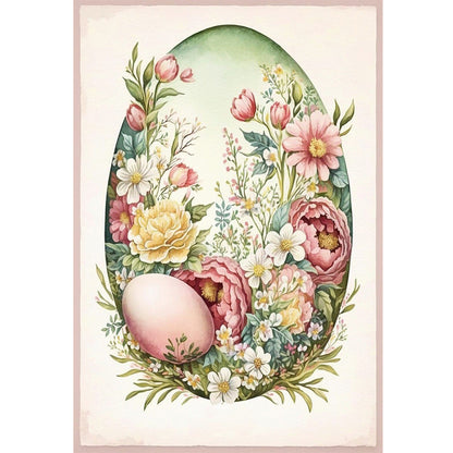 Retro Poster-Flowers And Easter Eggs - 11CT Stamped Cross Stitch 40*60CM