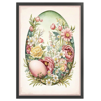 Retro Poster-Flowers And Easter Eggs - 11CT Stamped Cross Stitch 40*60CM