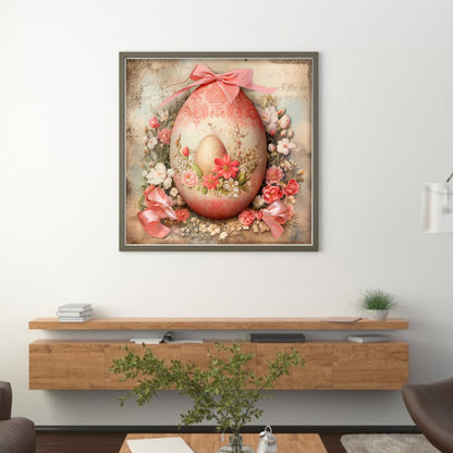 Easter Flowers And Eggs - 11CT Stamped Cross Stitch 45*45CM