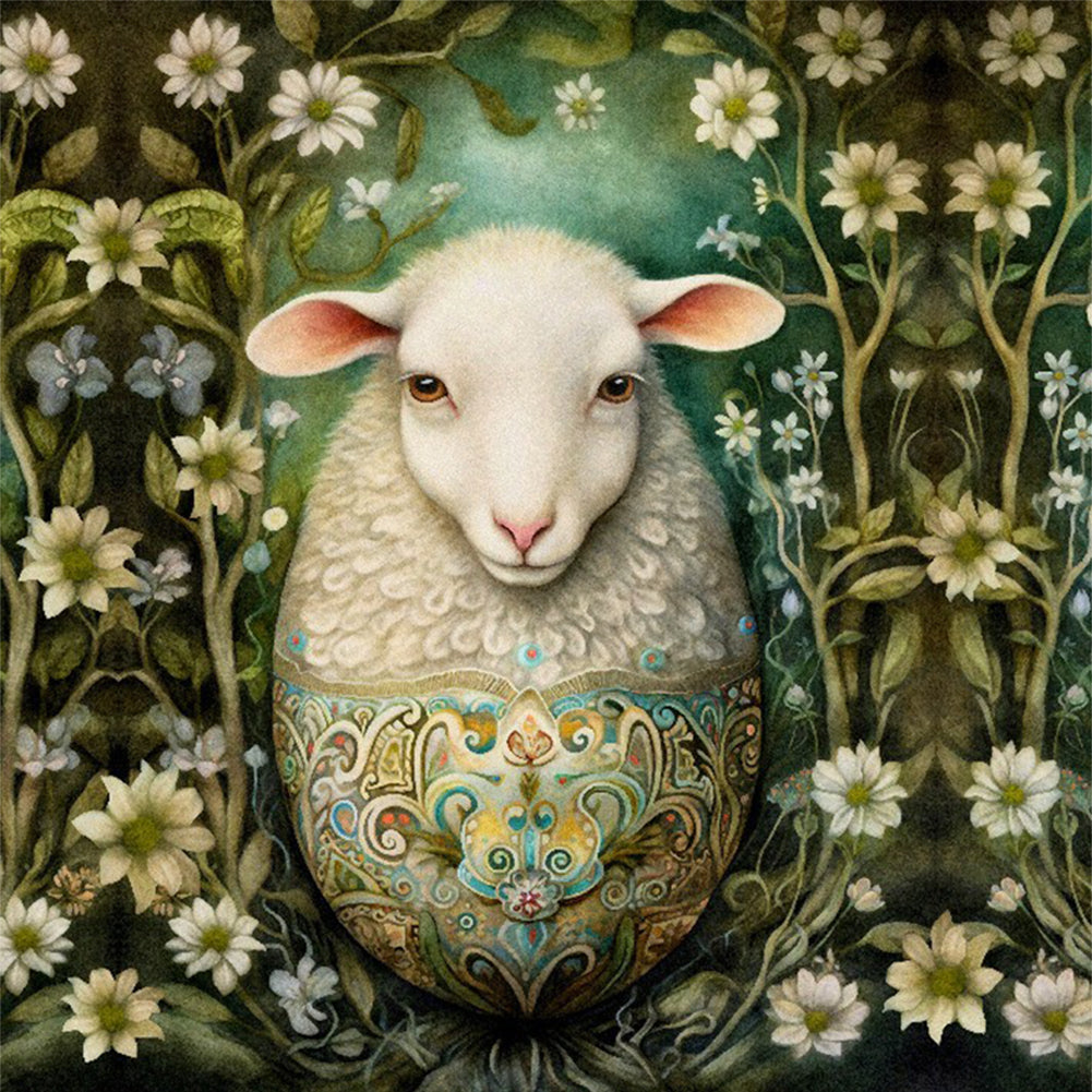 Easter Sheep - 11CT Stamped Cross Stitch 45*45CM