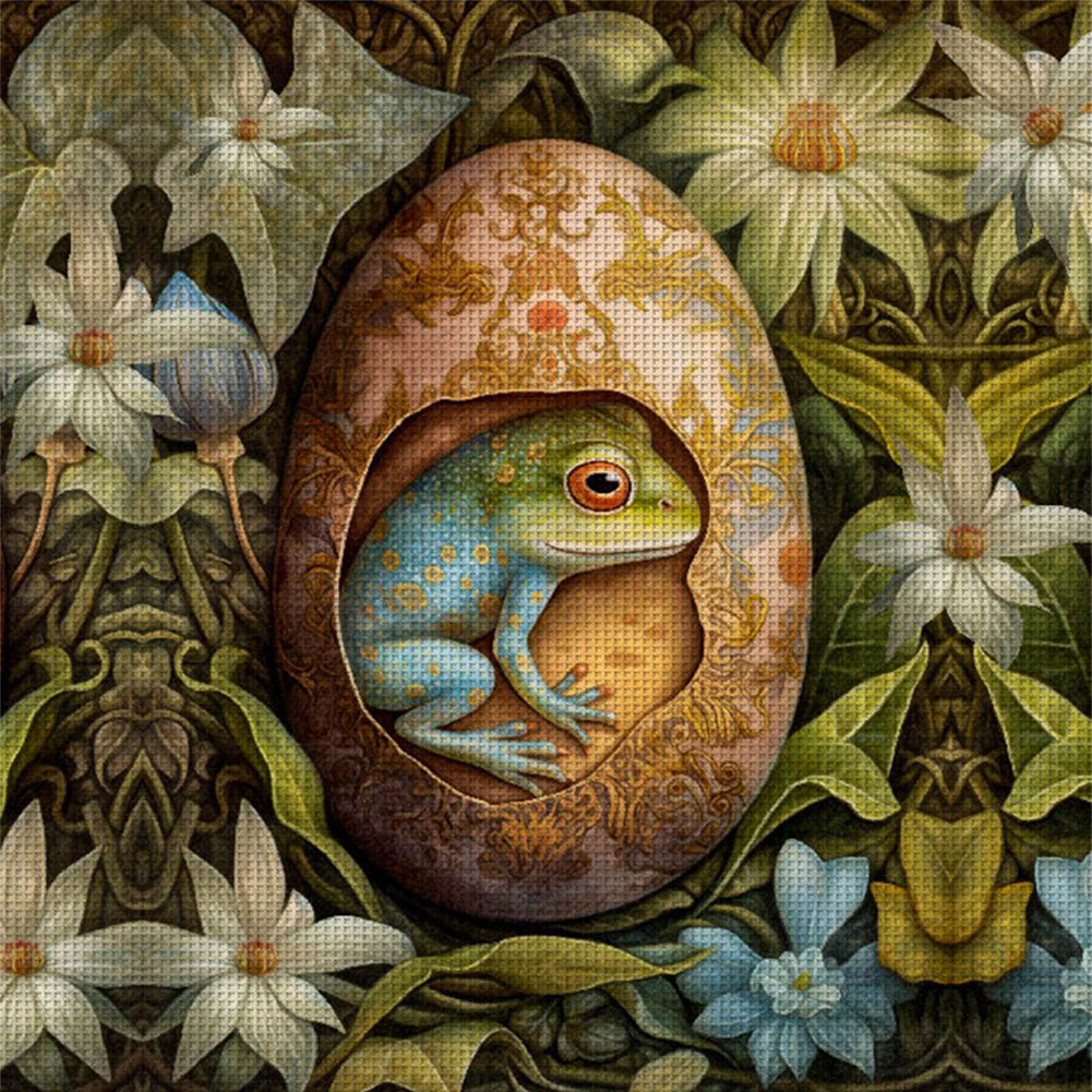 Easter Frog - 11CT Stamped Cross Stitch 45*45CM