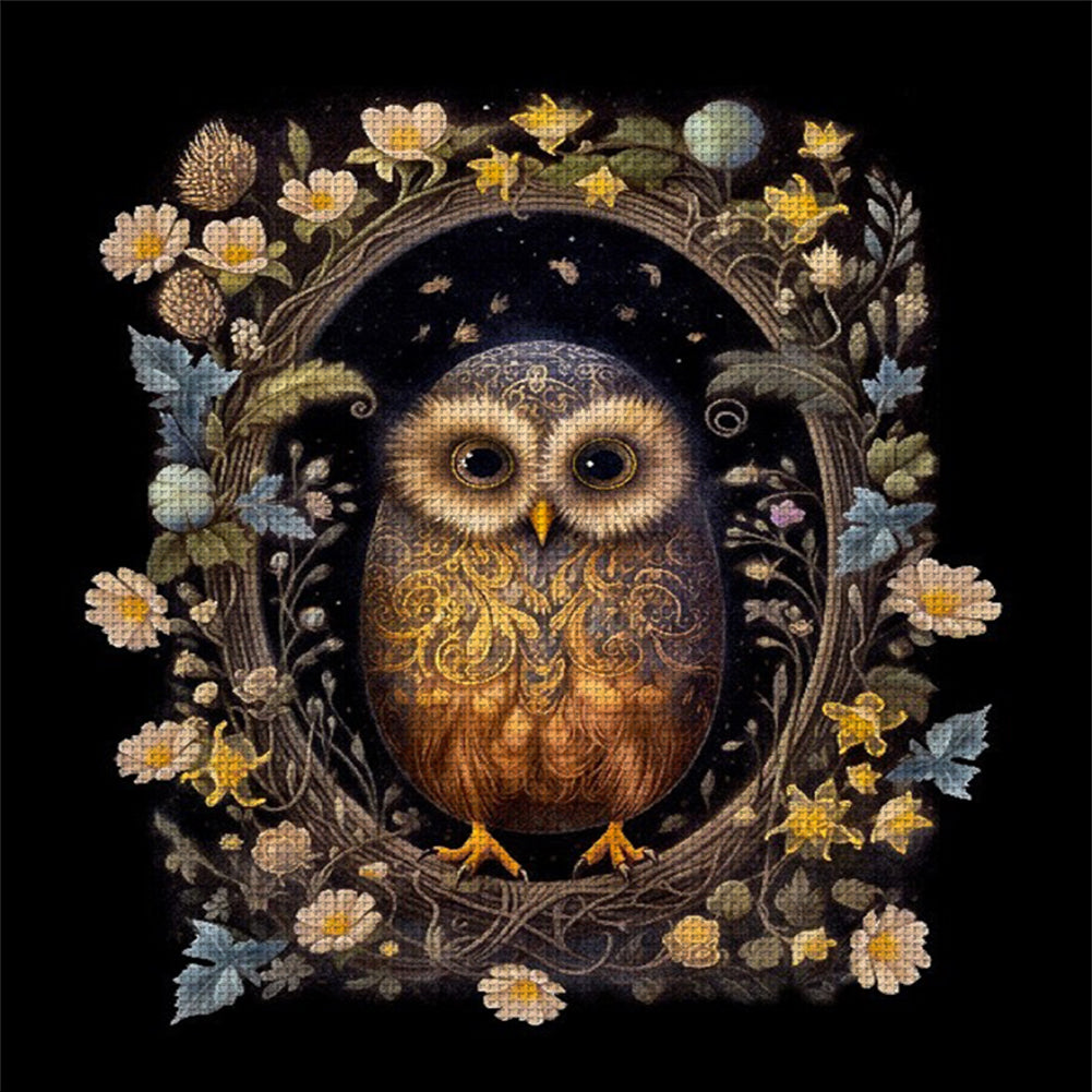 Easter Owl - 11CT Stamped Cross Stitch 45*45CM