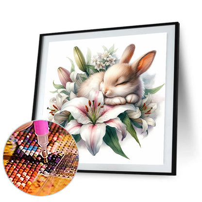 Budding Rabbit - Full Round Drill Diamond Painting 30*30CM